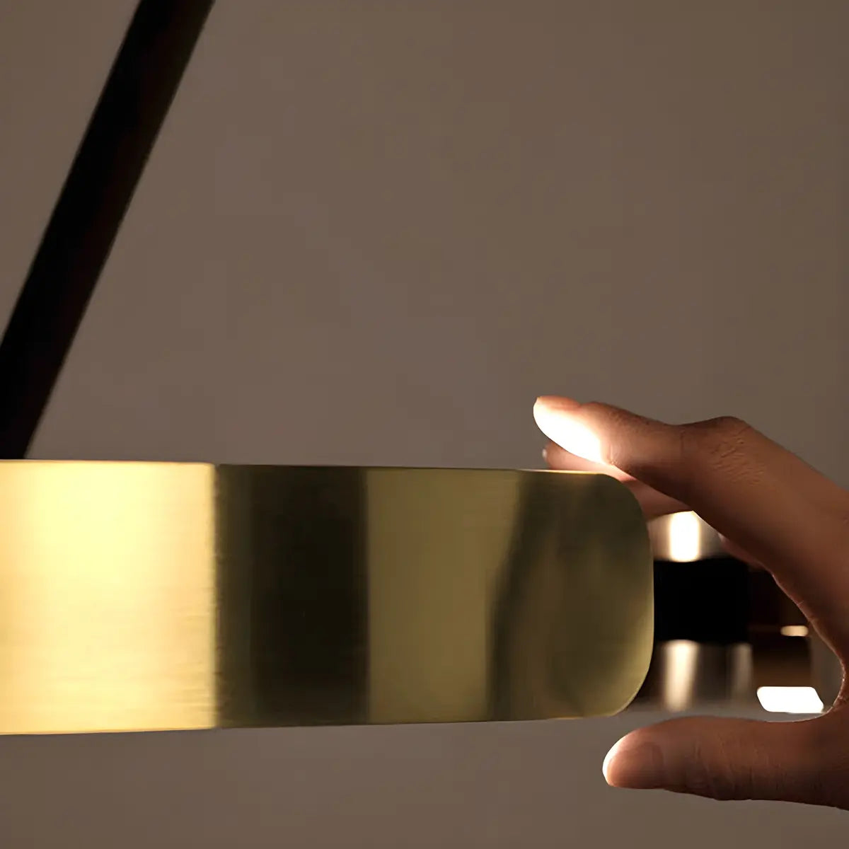 Elegant Circular LED Ring and Arched Floor Lamp Image - 6