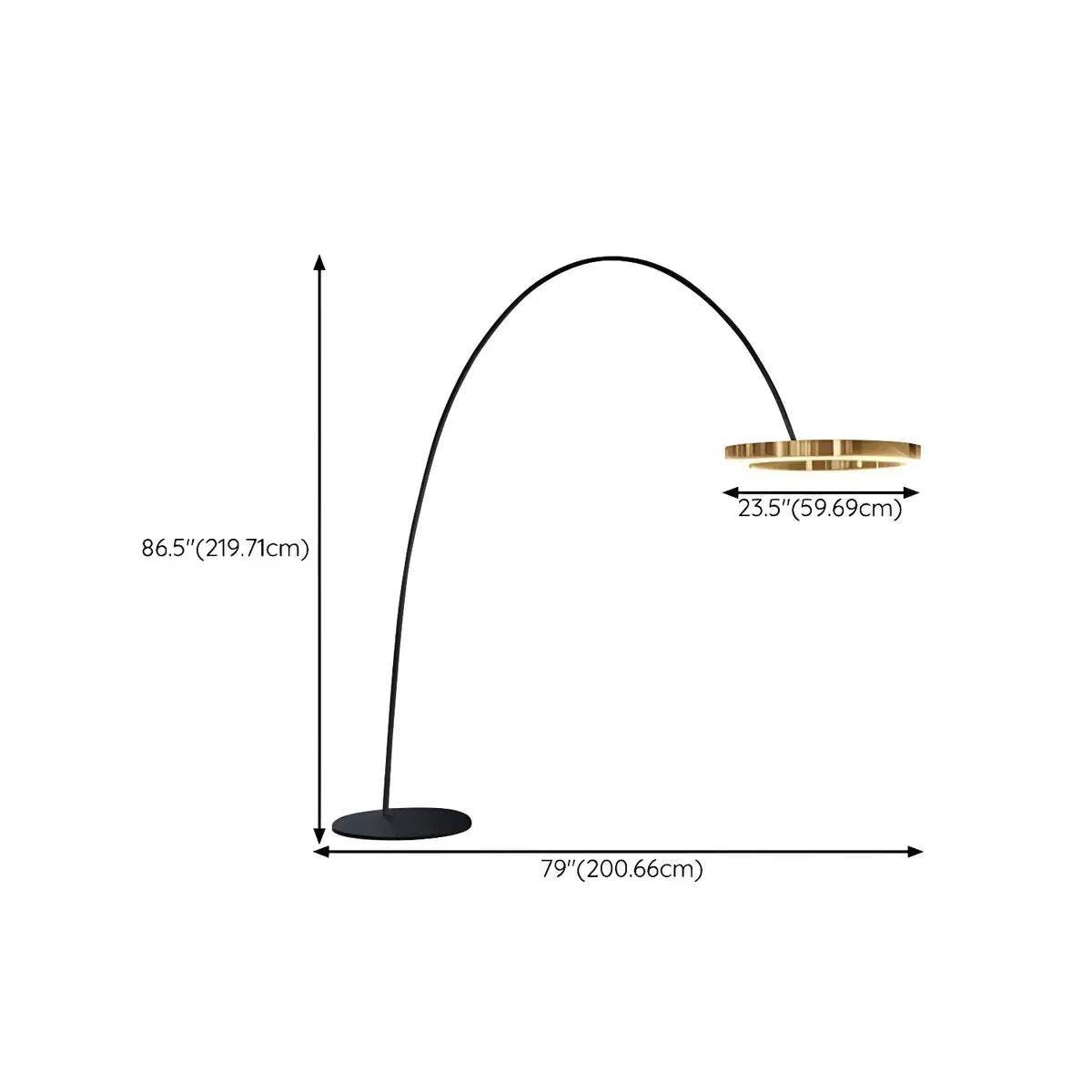 Elegant Circular LED Ring and Arched Floor Lamp Image - 9