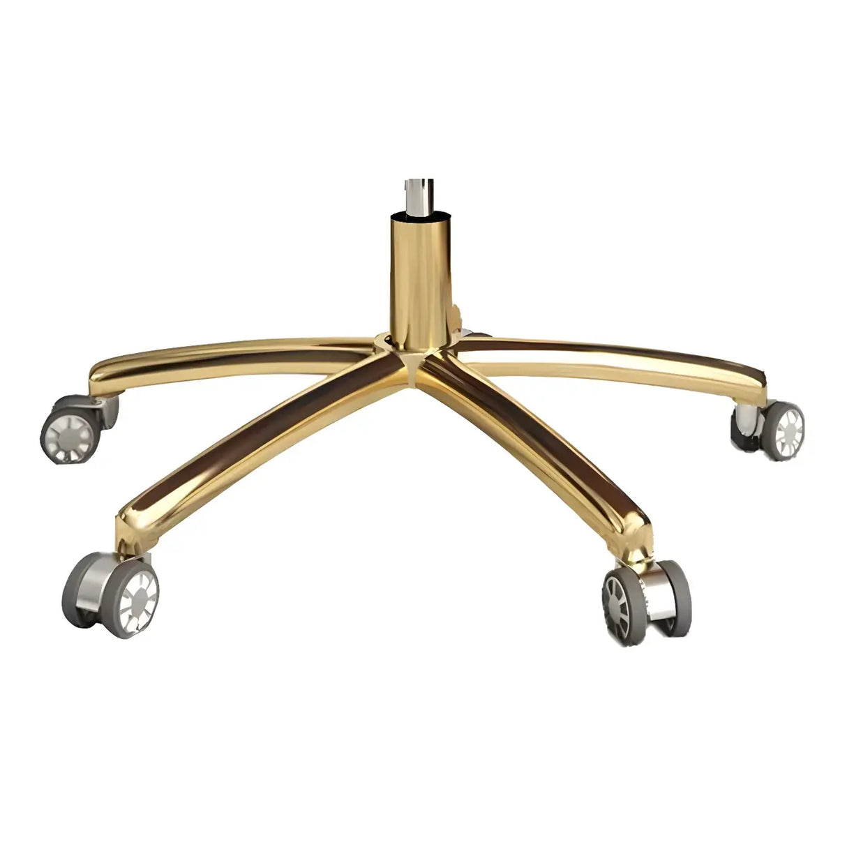 Elegant Cream Gold Adjustable Ergonomic Leather Office Chair Image - 16