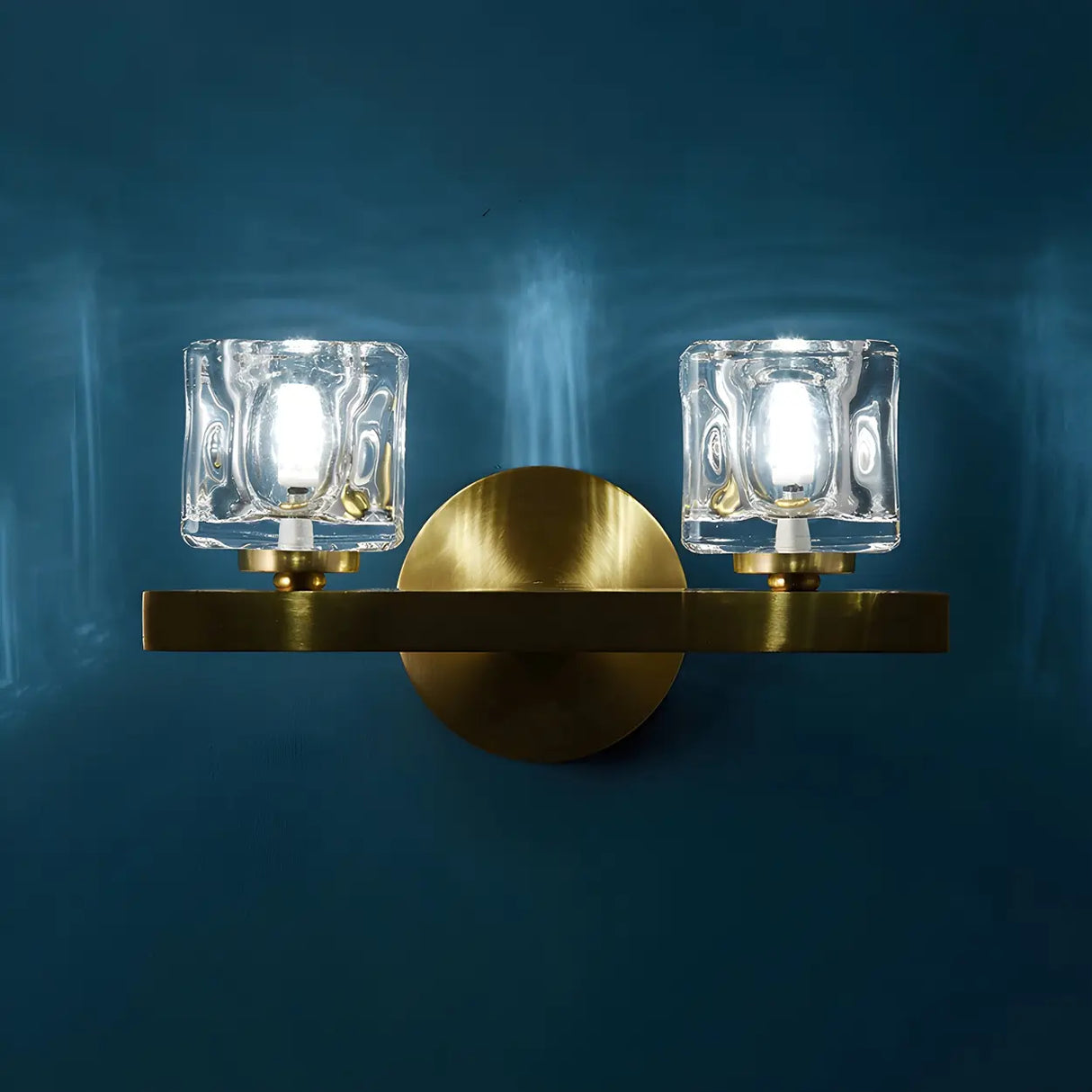 Elegant Crystal Glass Gold LED Vanity Light Fixture Image - 10