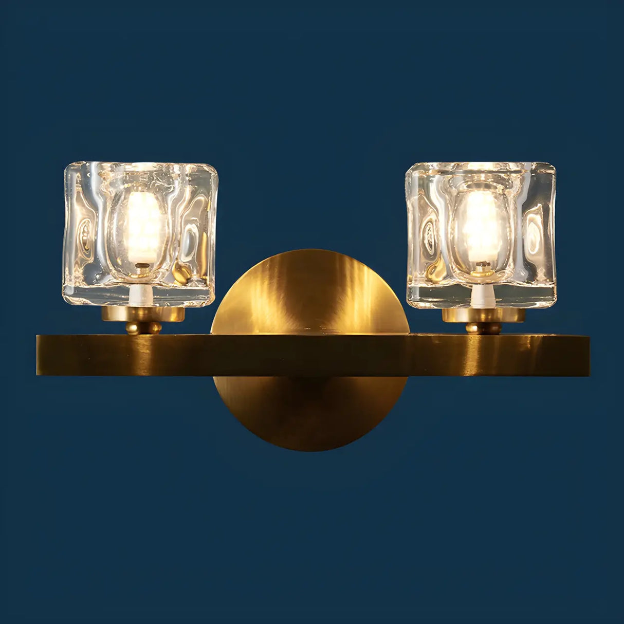 Elegant Crystal Glass Gold LED Vanity Light Fixture Image - 3
