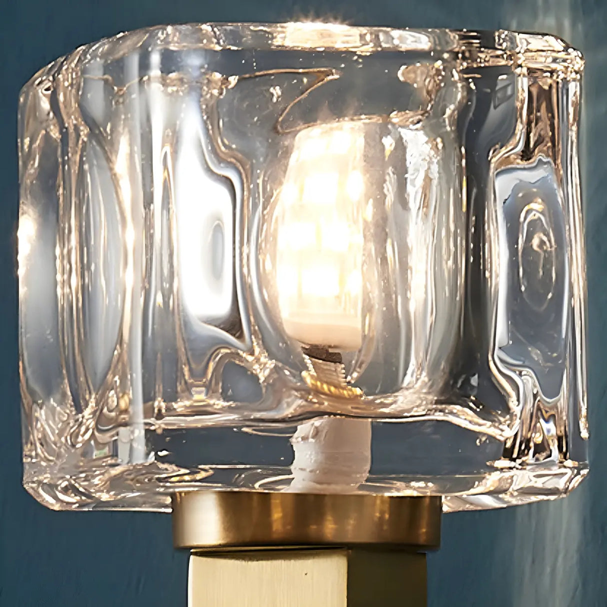 Elegant Crystal Glass Gold LED Vanity Light Fixture Image - 6
