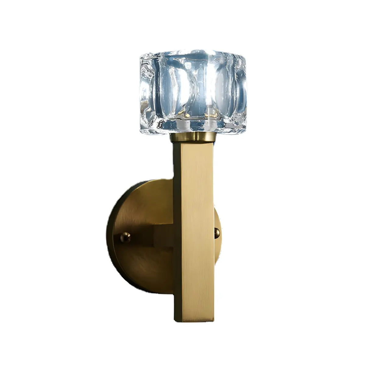 Elegant Crystal Glass Gold LED Vanity Light Fixture Image - 7