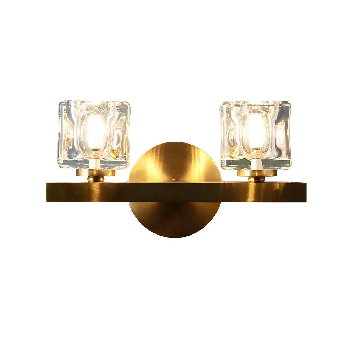 Elegant Crystal Glass Gold LED Vanity Light Fixture Image - 8