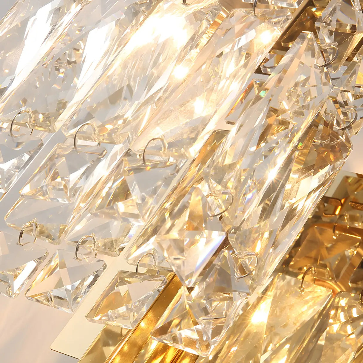 Elegant Crystal Wall Sconce Light with Gold Finish, 2-Light Image - 6