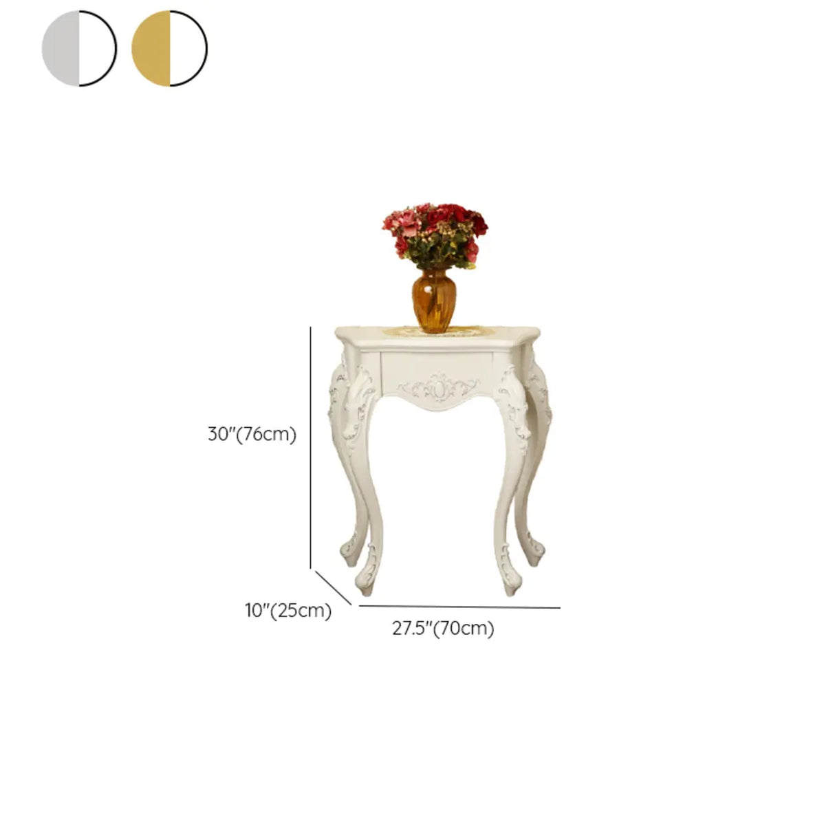 Elegant Curved Wood Cream Free Form Narrow Console Table Image - 19