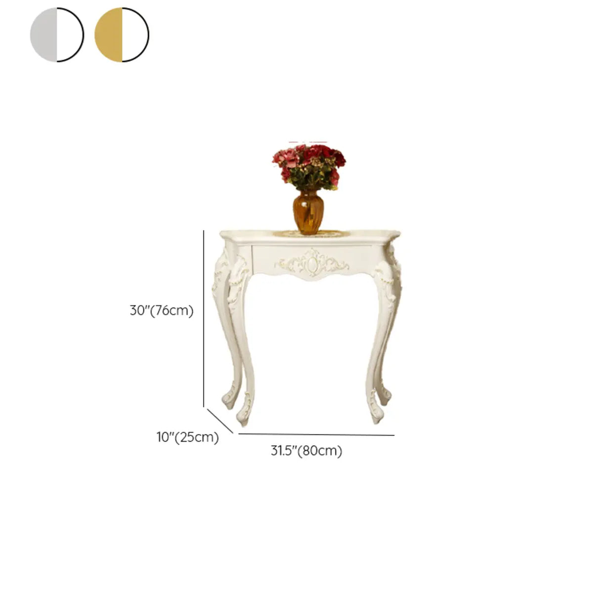 Elegant Curved Wood Cream Free Form Narrow Console Table Image - 20