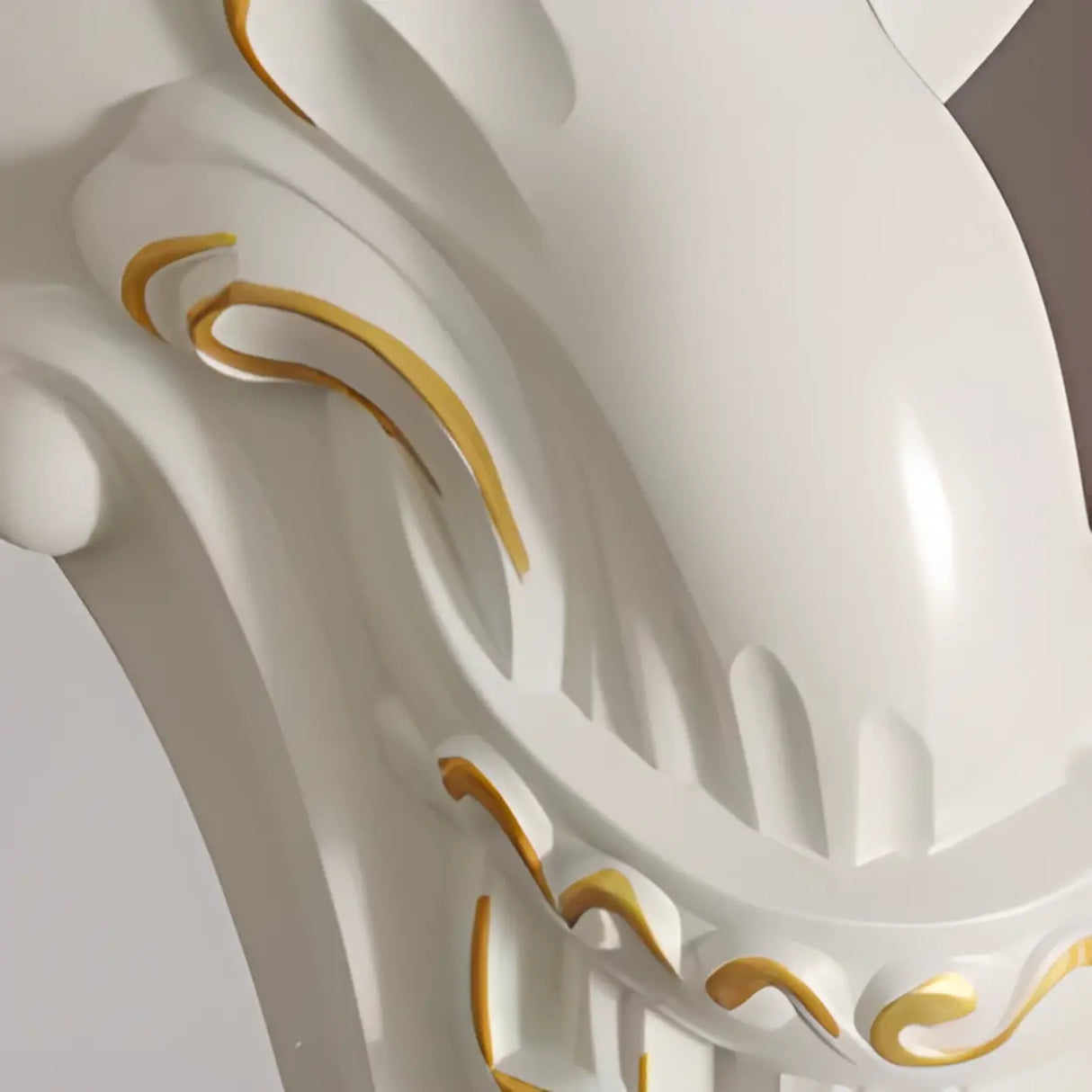 Elegant Curved Wood Cream Free Form Narrow Console Table Image - 7