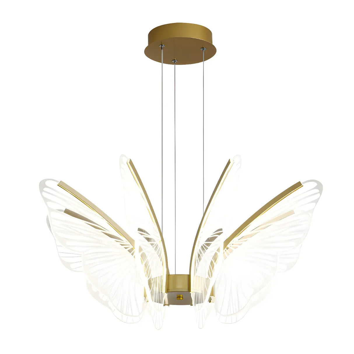 Elegant Dining Room Butterfly Pendant Light Gold Chandelier Image - 8