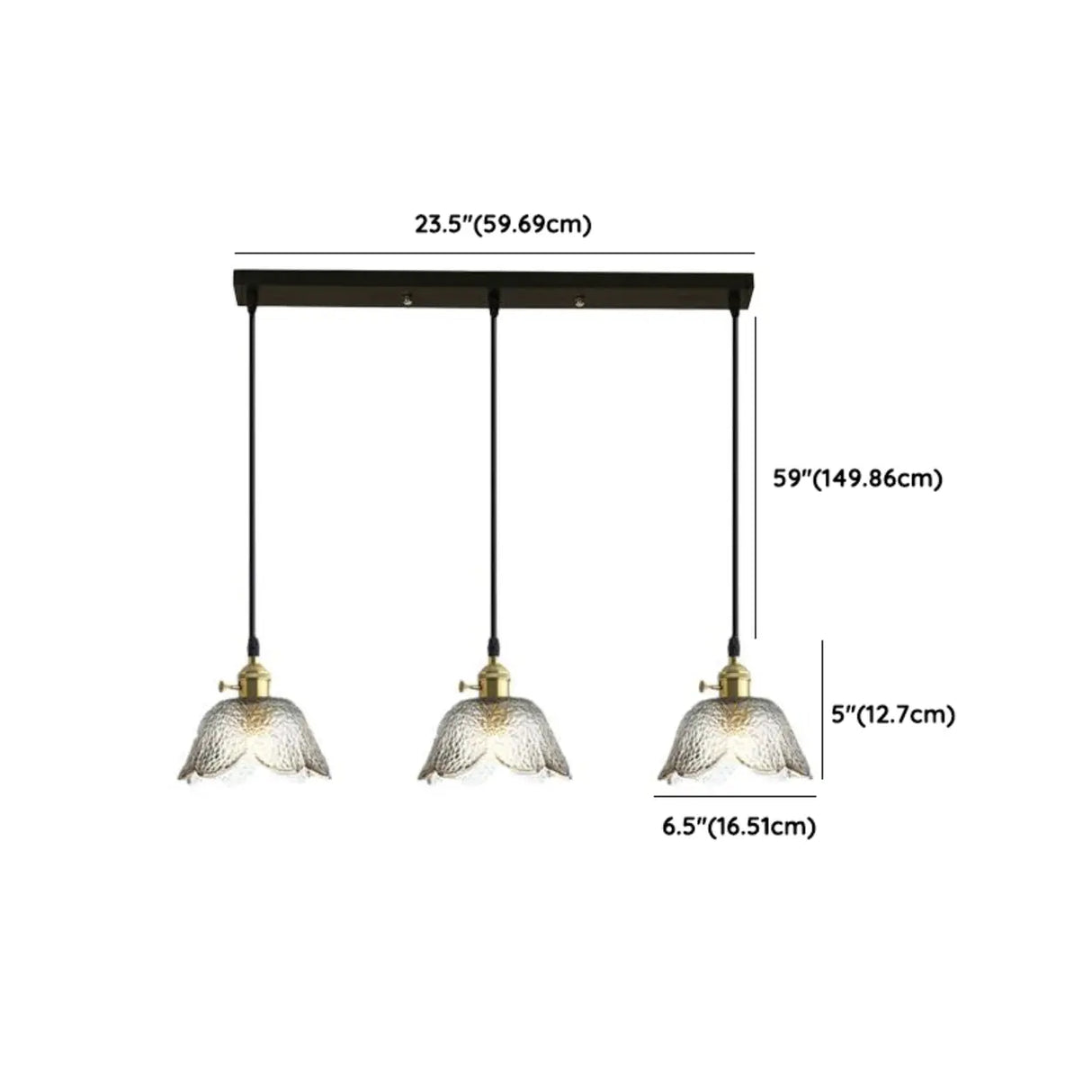 Elegant Dining Room Floral Glass Pendant Light Gold Image - 12