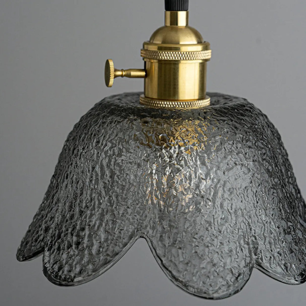 Elegant Dining Room Floral Glass Pendant Light Gold Image - 7