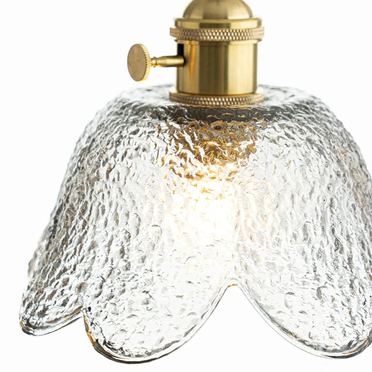 Elegant Dining Room Floral Glass Pendant Light Gold Image - 8