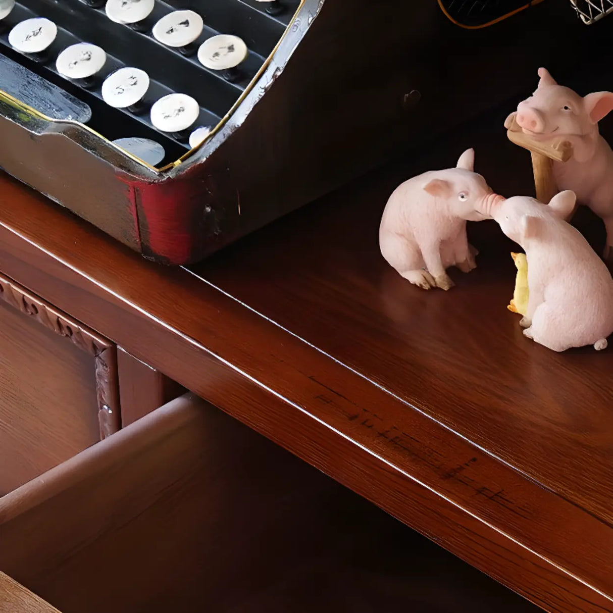 Elegant Display Cabinet Closed Back Wood Bookcases Image - 8