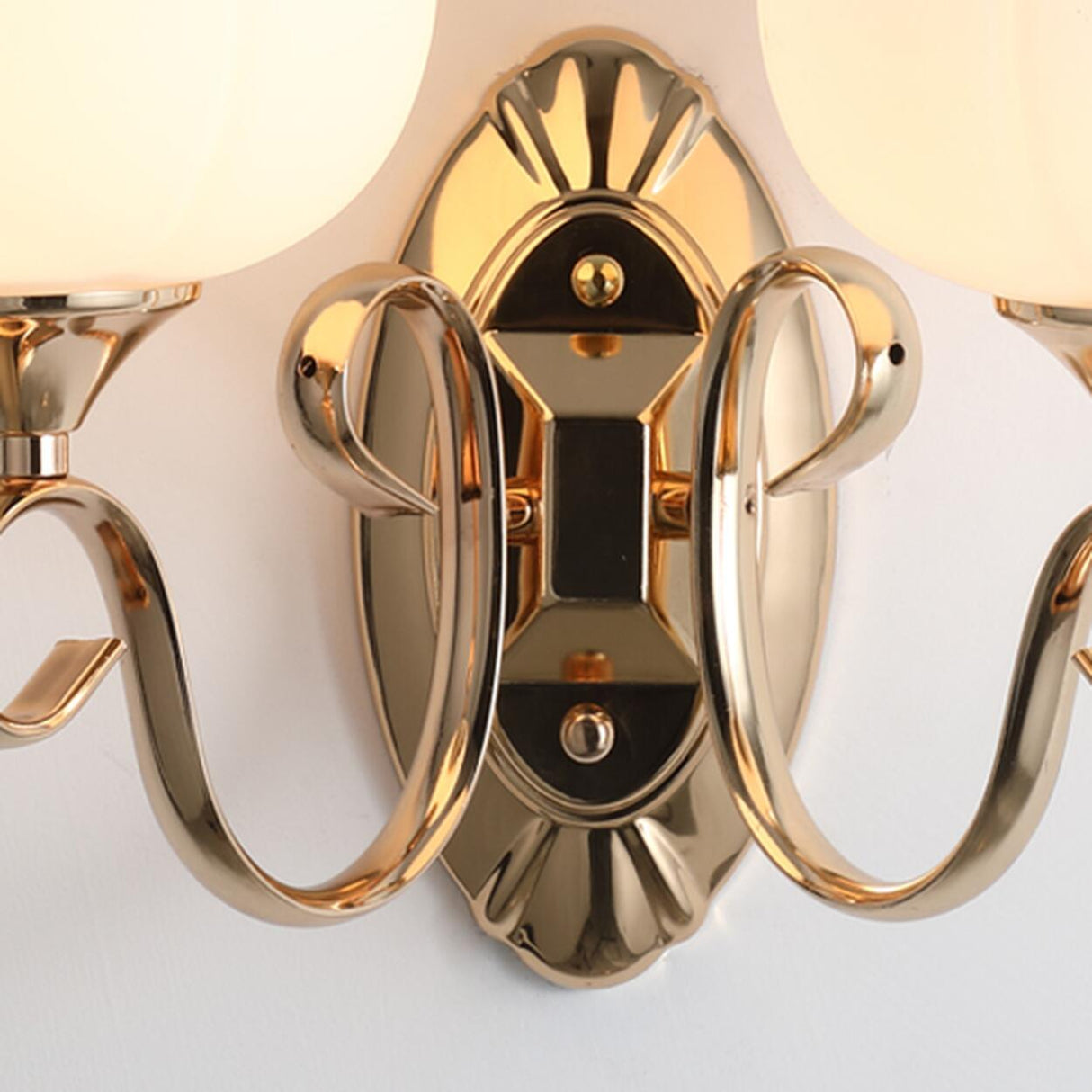 Elegant Double Globe White Glass LED Wall Sconce Image - 21