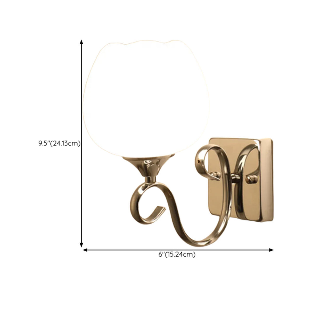 Elegant Double Globe White Glass LED Wall Sconce