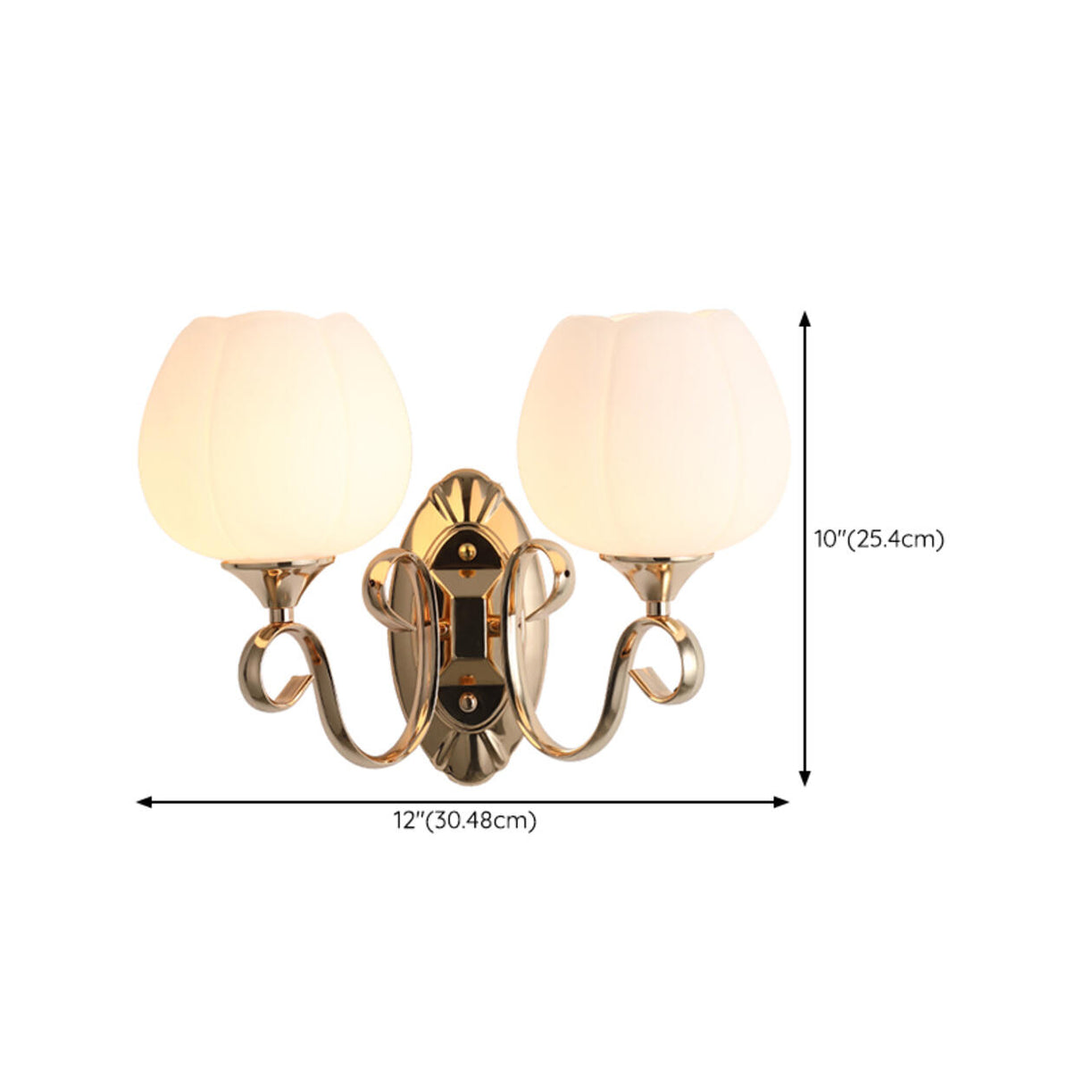 Elegant Double Globe White Glass LED Wall Sconce Image - 24