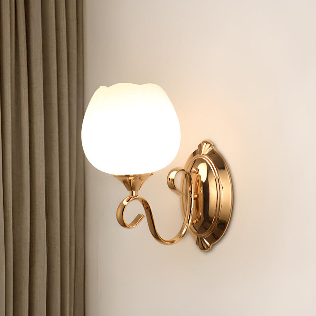 Elegant Double Globe White Glass LED Wall Sconce Image - 5