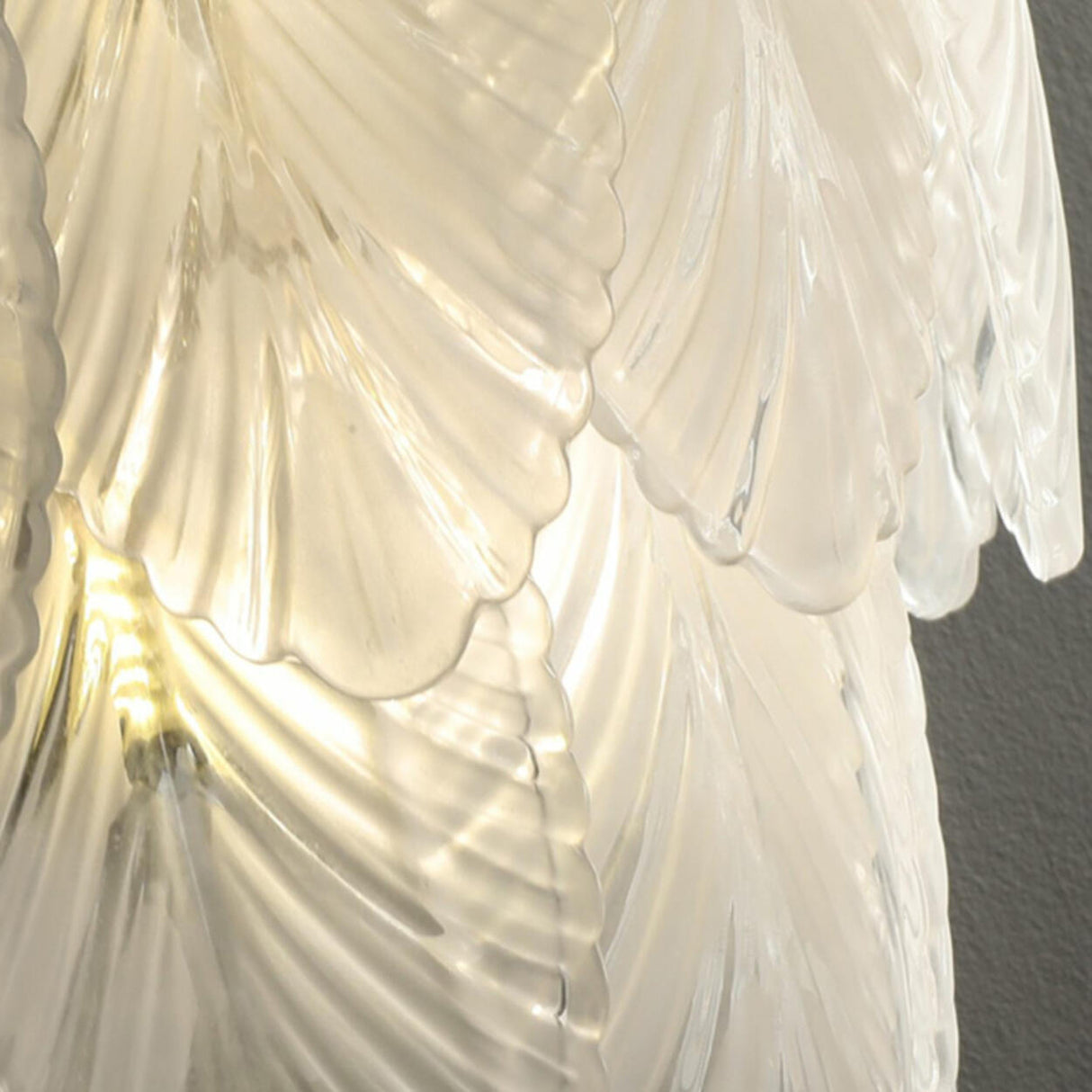 Elegant Feather-Inspired Crystal Wall Sconce Image - 12