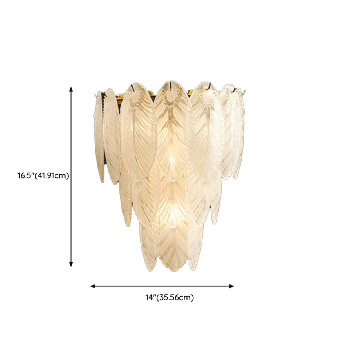 Elegant Feather-Inspired Crystal Wall Sconce Image - 16