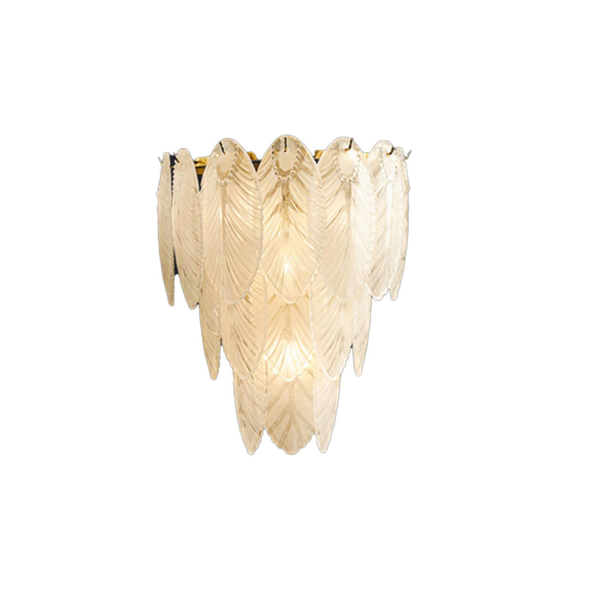 Elegant Feather-Inspired Crystal Wall Sconce Image - 5