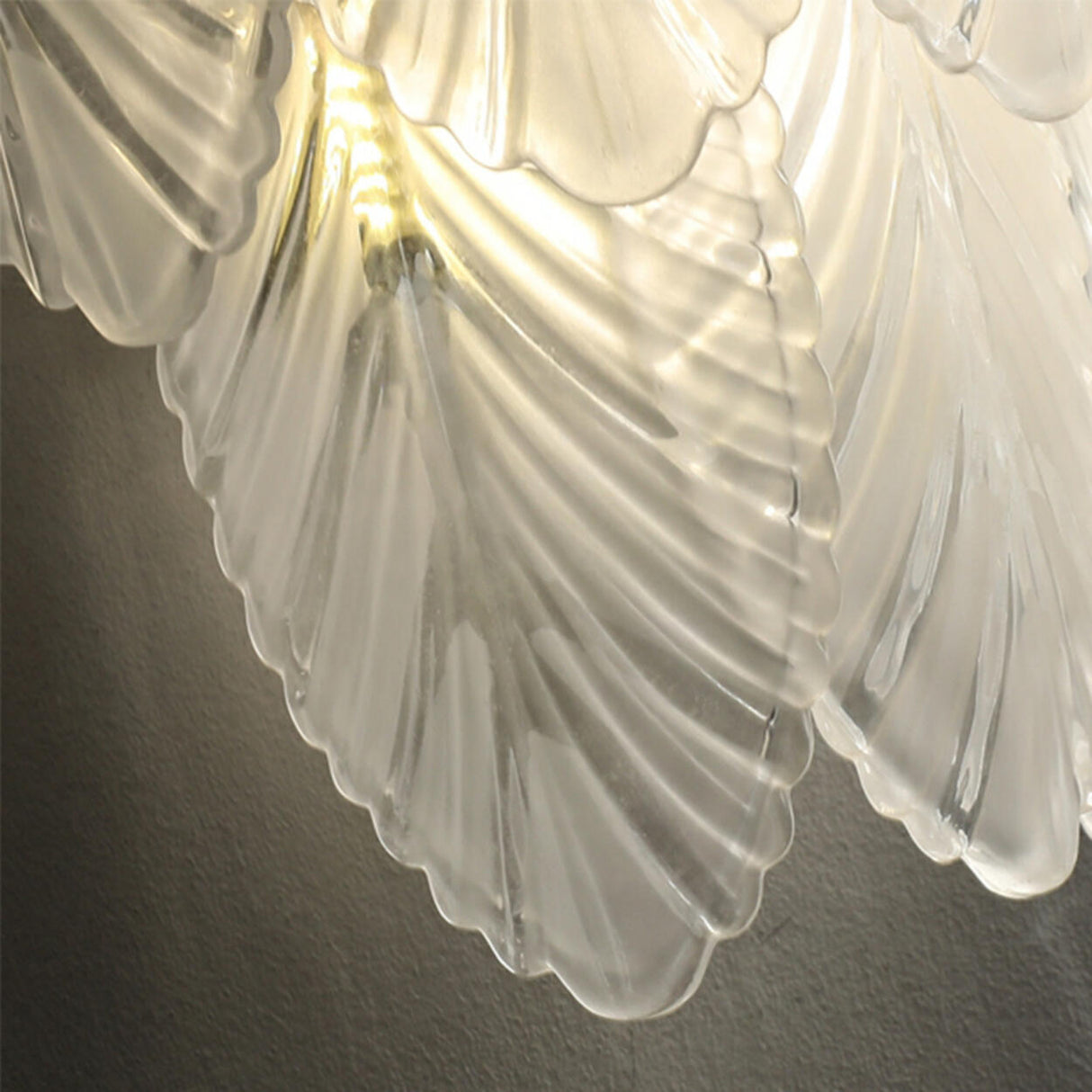 Elegant Feather-Inspired Crystal Wall Sconce Image - 6
