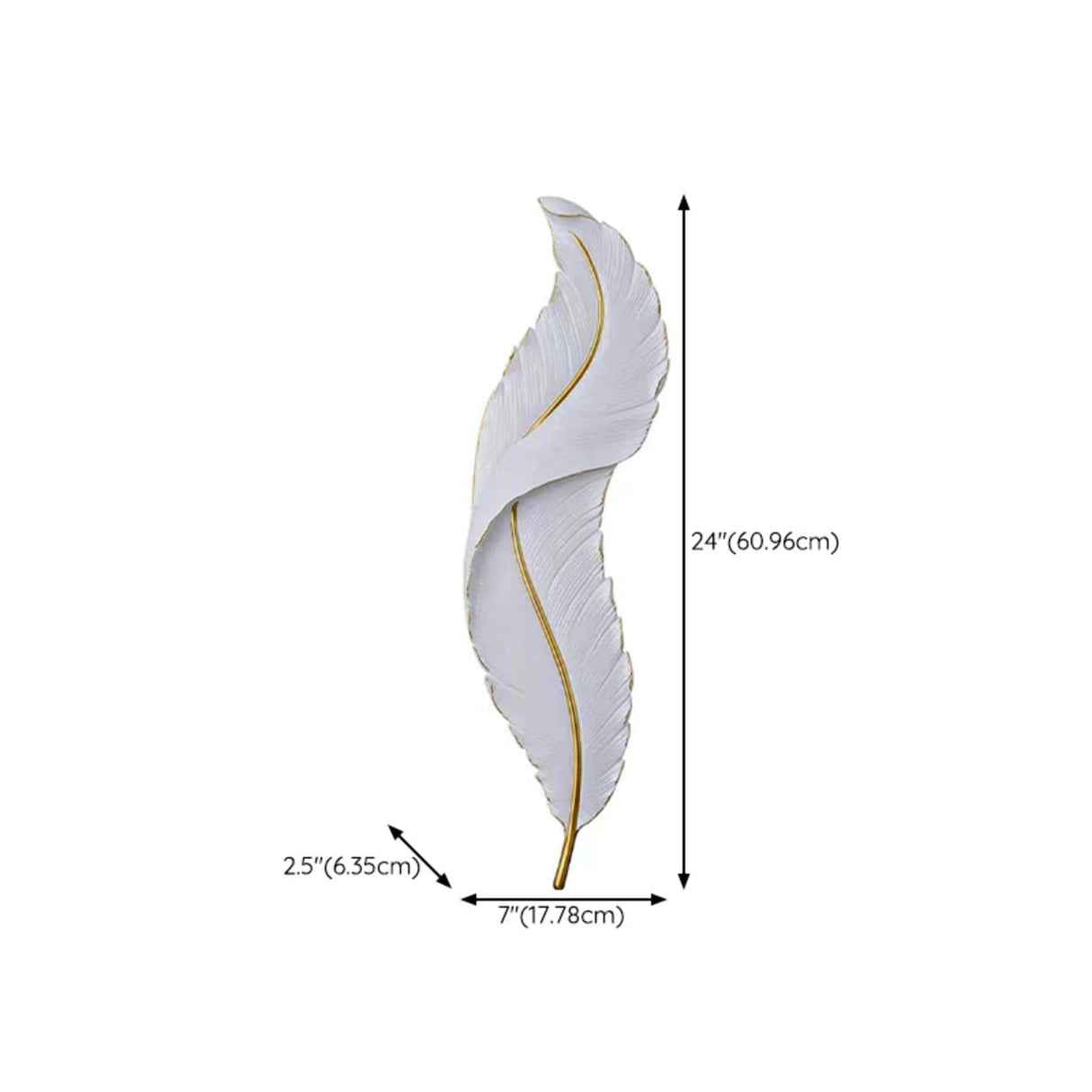 Elegant Feather White Metal LED Wall Sconce