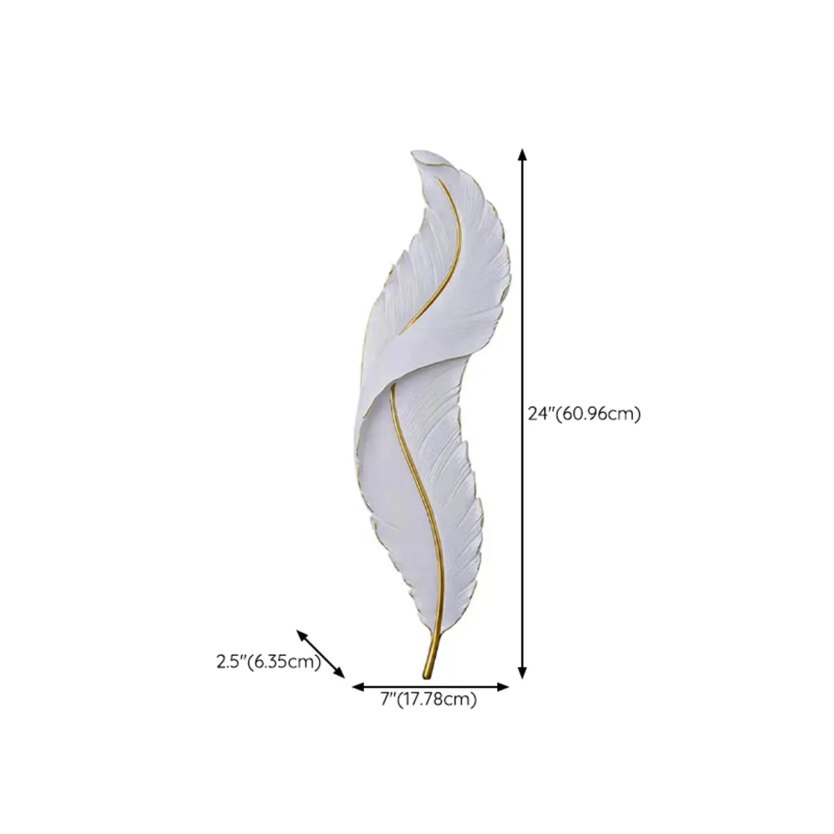 Elegant Feather White Metal LED Wall Sconce
