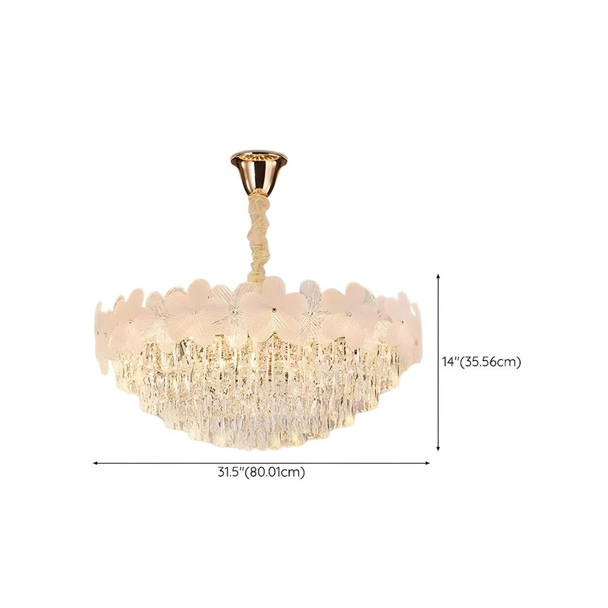 Elegant Floral Living Room Crystal Chandelier Image - 15