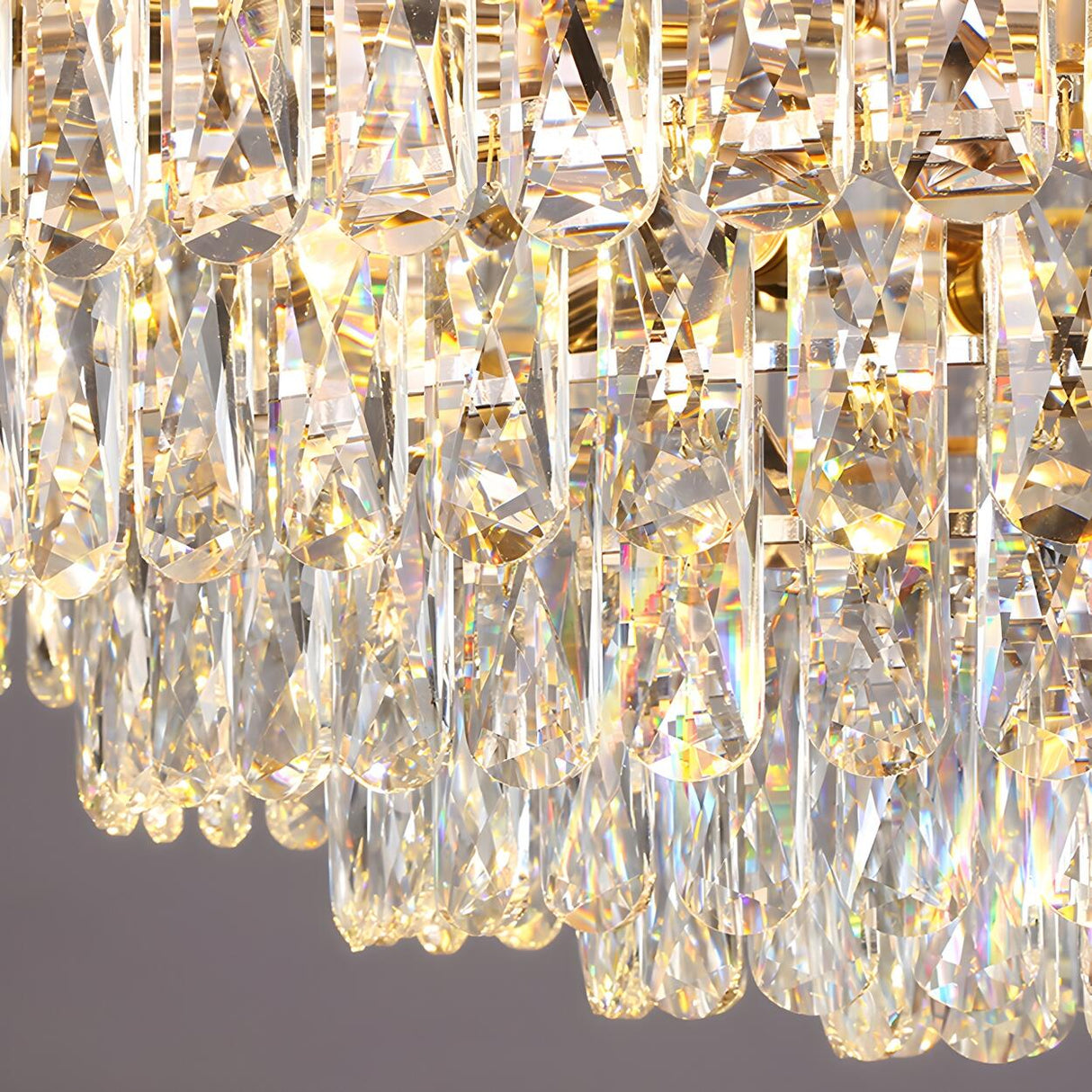Elegant Floral Living Room Crystal Chandelier Image - 8
