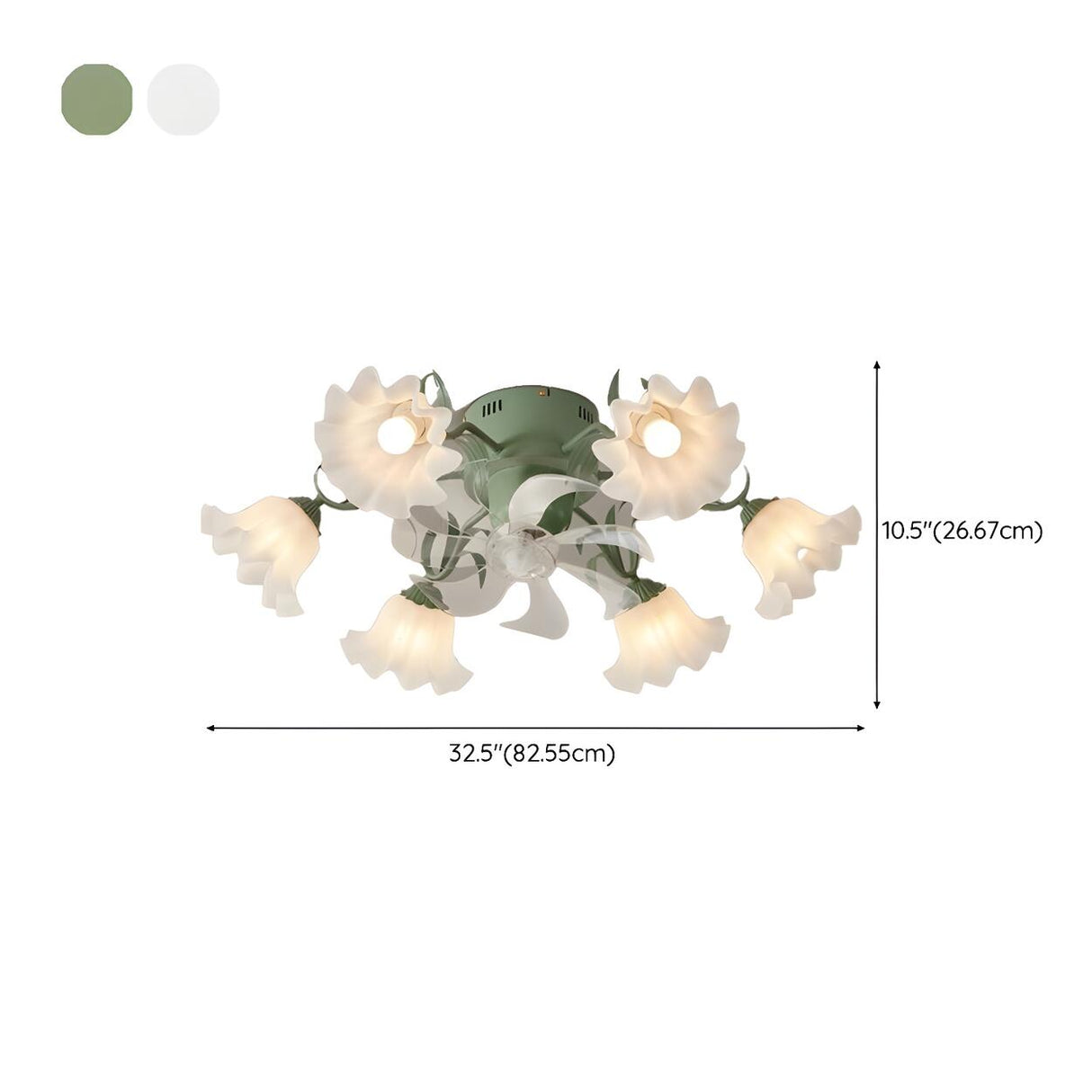 Elegant Floral Modern Organic Ceiling Fan with Light