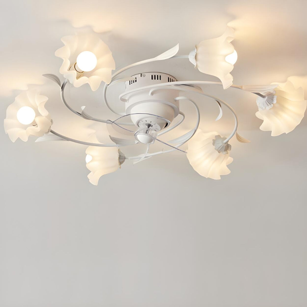 Elegant Floral Organic Ceiling Fan with Multi Lights Image - 13