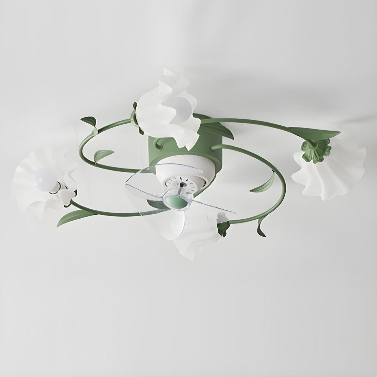 Elegant Floral Organic Ceiling Fan with Multi Lights Image - 14