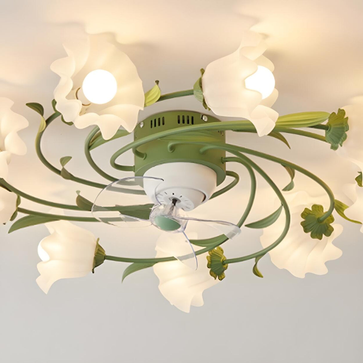 Elegant Floral Organic Ceiling Fan with Multi Lights Image - 15