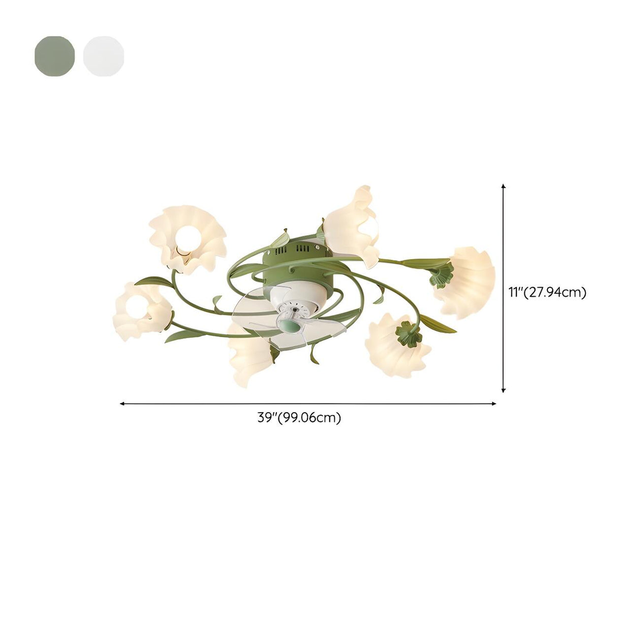 Elegant Floral Organic Ceiling Fan with Multi Lights Image - 18