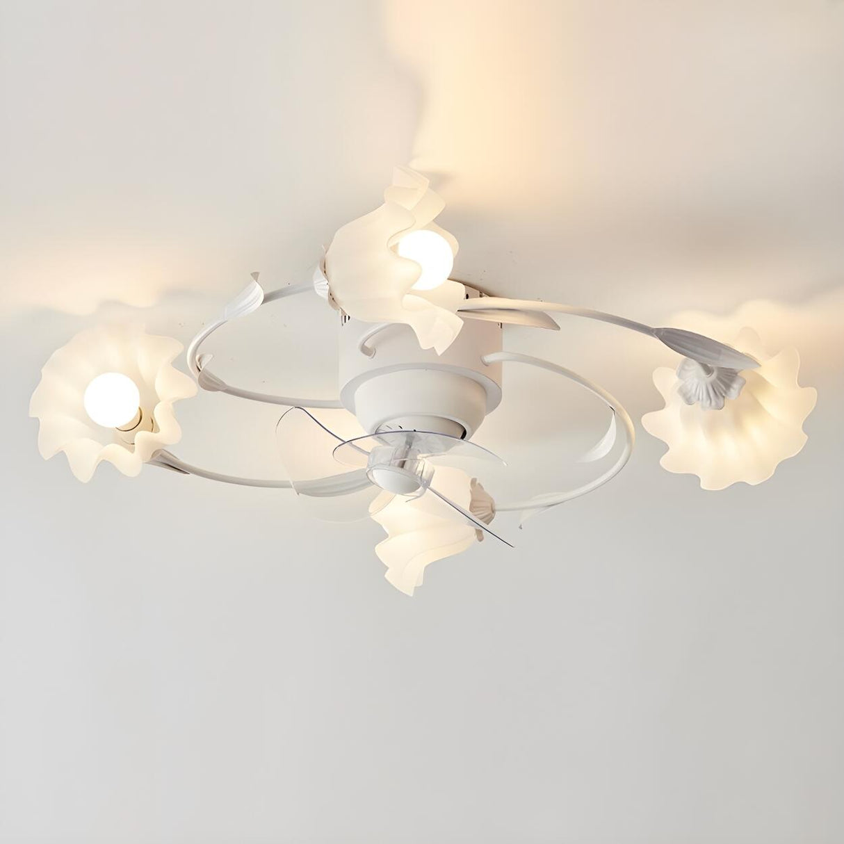 Elegant Floral Organic Ceiling Fan with Multi Lights Image - 2