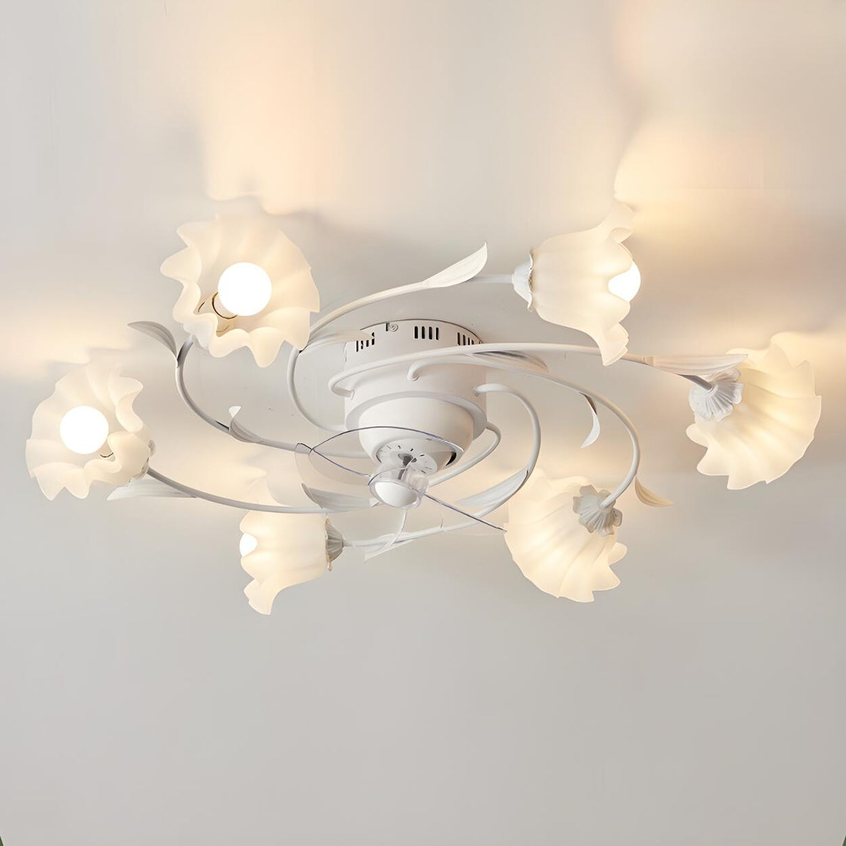 Elegant Floral Organic Ceiling Fan with Multi Lights Image - 3