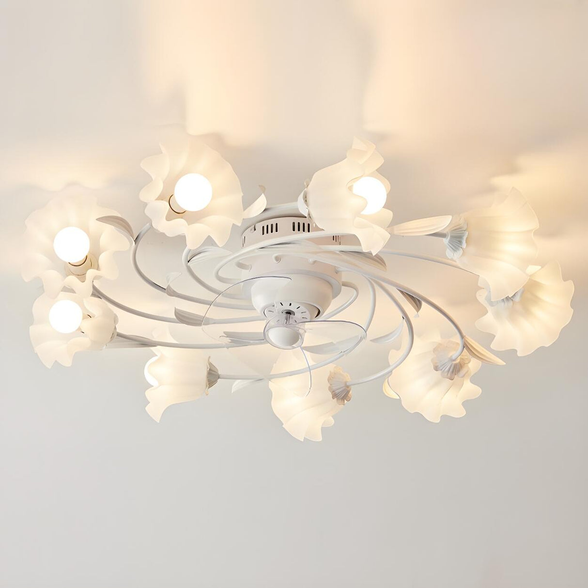 Elegant Floral Organic Ceiling Fan with Multi Lights Image - 5