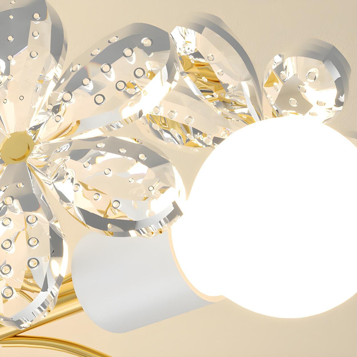 Elegant Flower Crystal Semi-Flush Mount Light 7-Light Image - 7