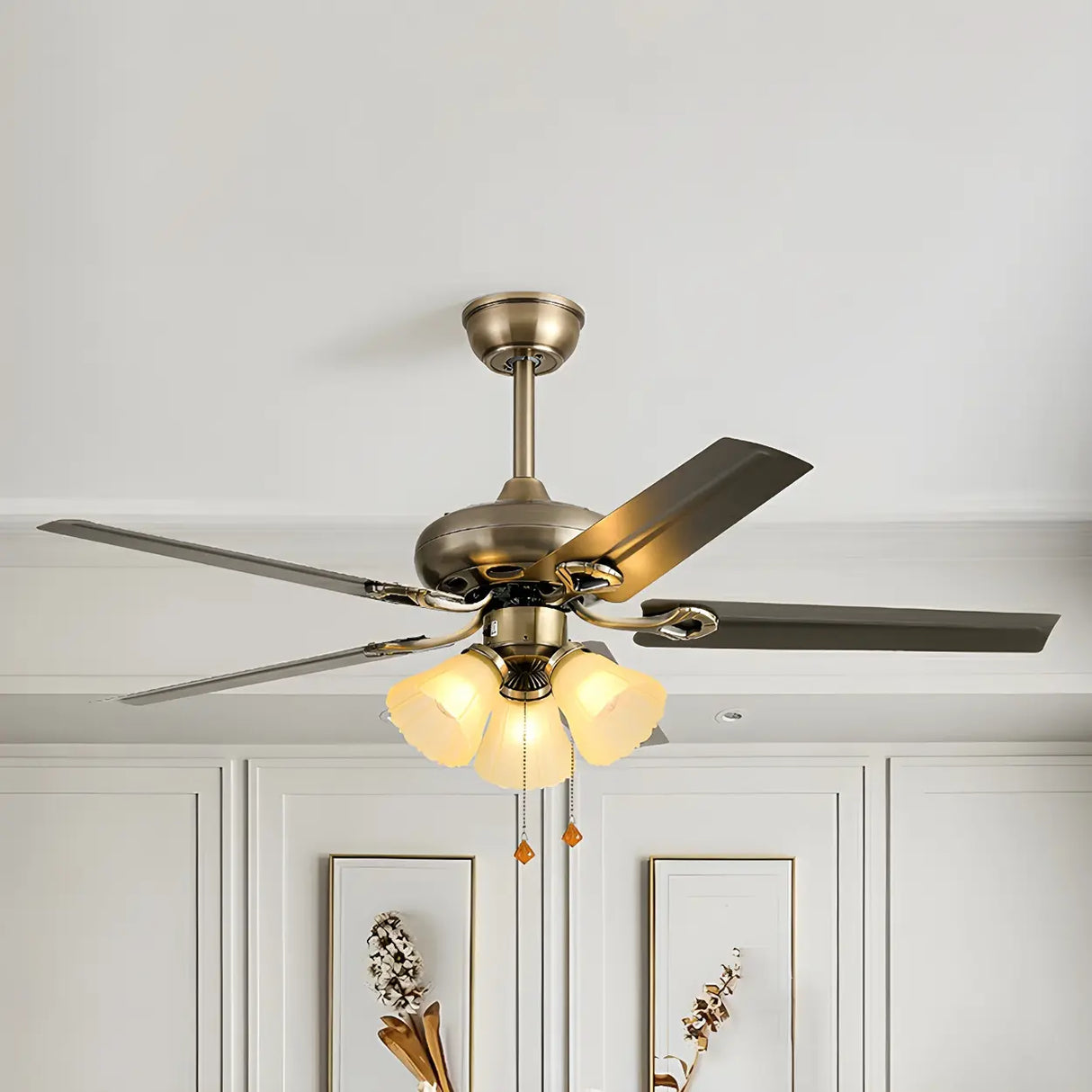 Elegant Flower Shade 5 Blades Modern Ceiling Fan Light Image - 1