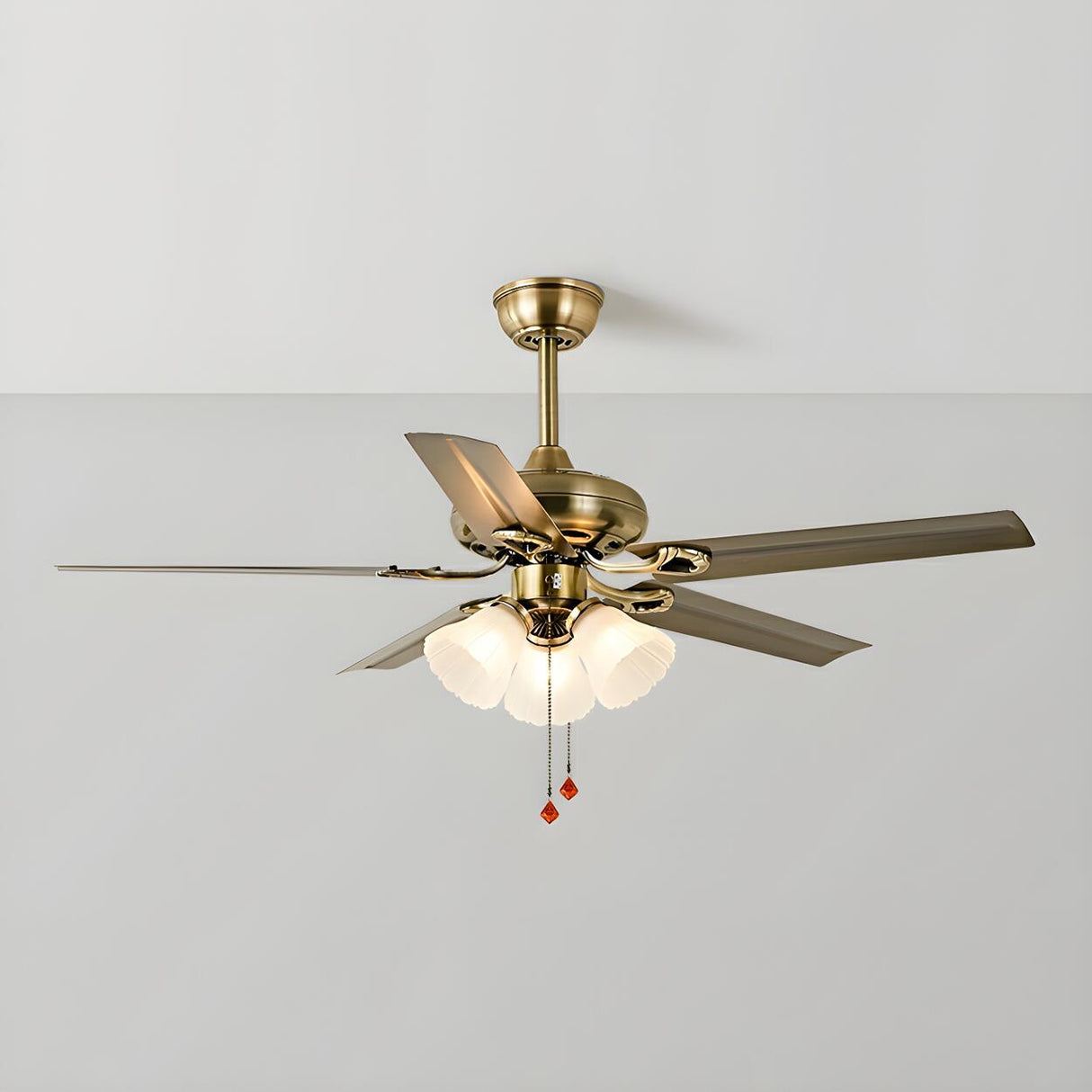Elegant Flower Shade 5 Blades Modern Ceiling Fan Light Image - 18