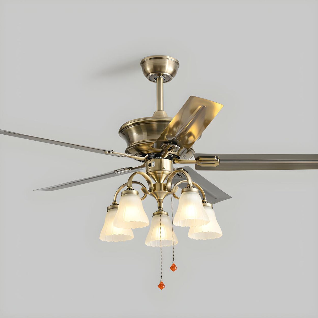 Elegant Flower Shade 5 Blades Modern Ceiling Fan Light Image - 20