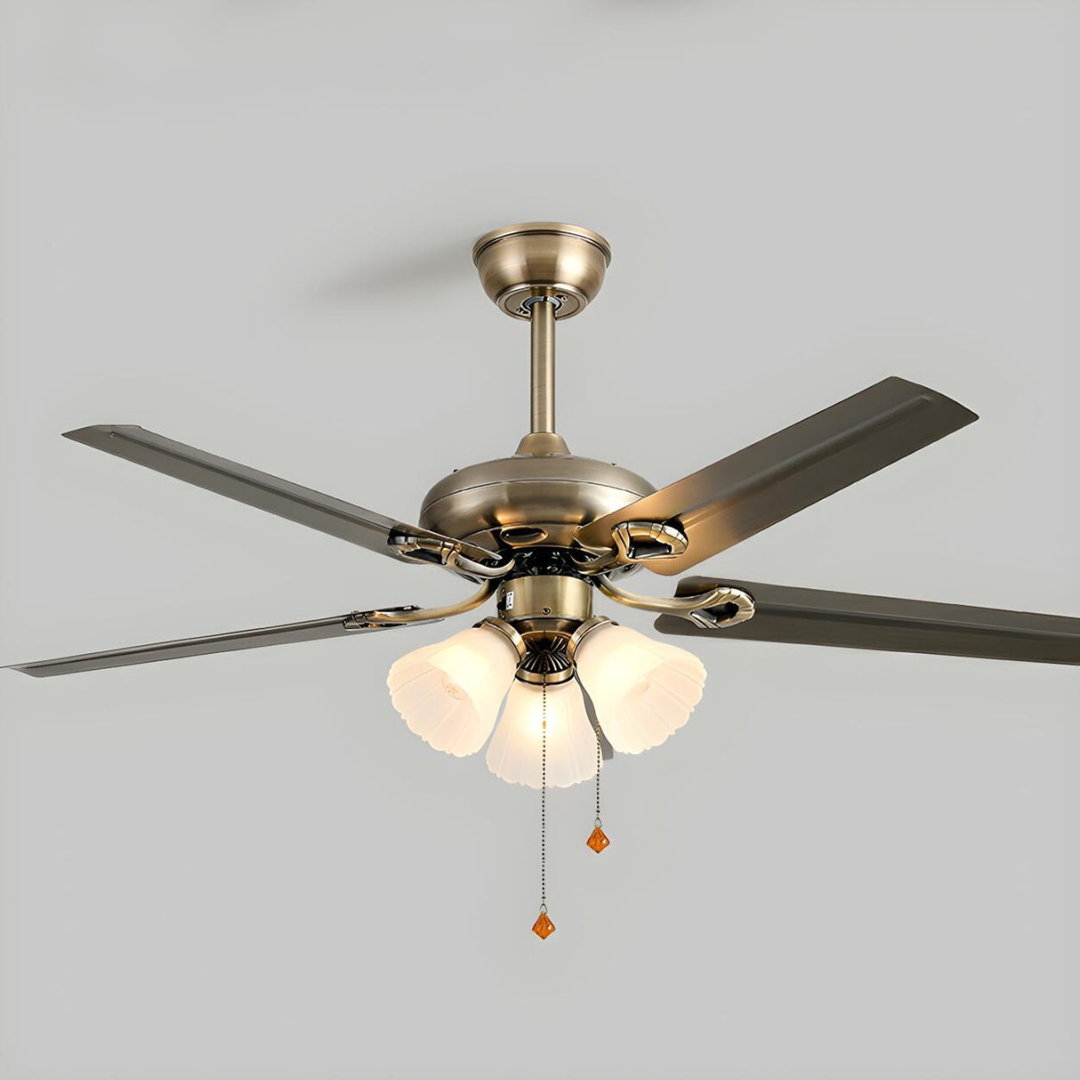 Elegant Flower Shade 5 Blades Modern Ceiling Fan Light Image - 21