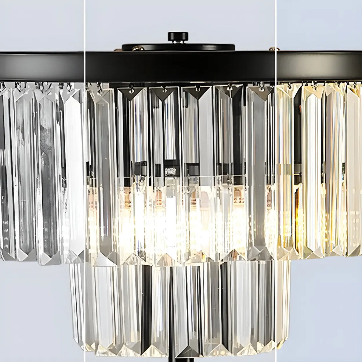 Elegant Geometric Crystal Black Bedroom Table Lamp Image - 17