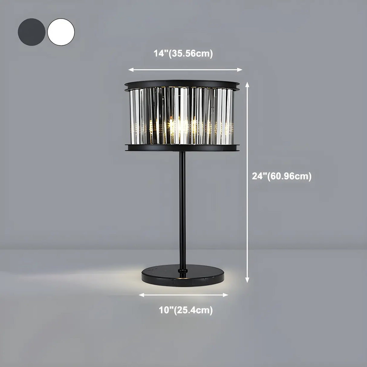 Elegant Geometric Crystal Black Bedroom Table Lamp