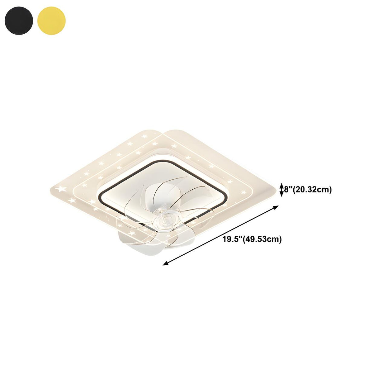 Elegant Geometric White Star LED Ceiling Fan with Light