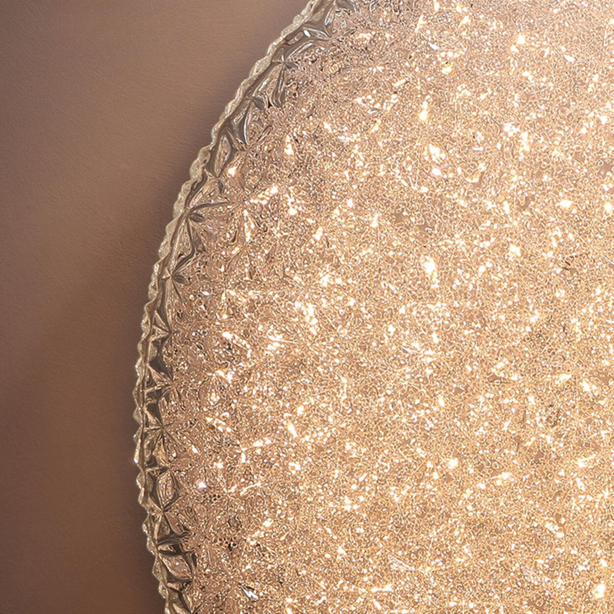 Elegant Glass Circle Flush Mount Ceiling Light Bedroom Image - 7