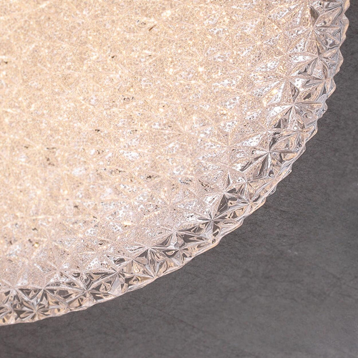 Elegant Glass Circle Flush Mount Ceiling Light Bedroom Image - 9