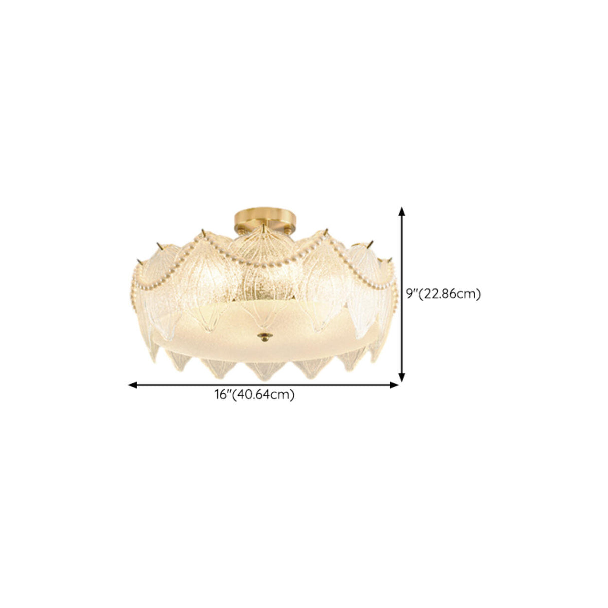 Elegant Glass Shell Semi-Flush Mount Light Living Room Image - 20