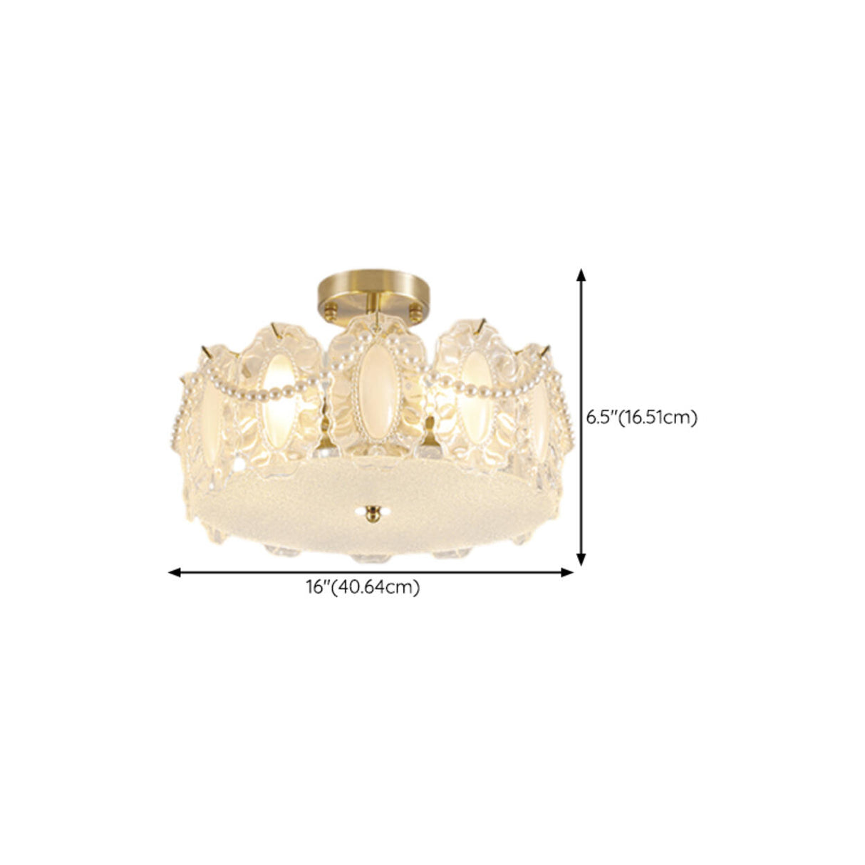 Elegant Glass Shell Semi-Flush Mount Light Living Room Image - 21