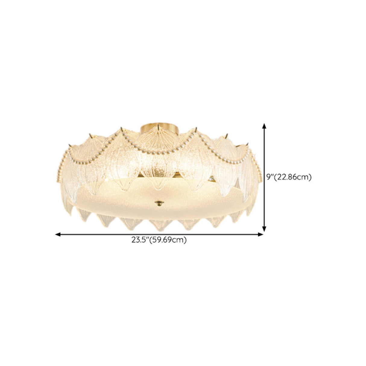 Elegant Glass Shell Semi-Flush Mount Light Living Room Image - 26